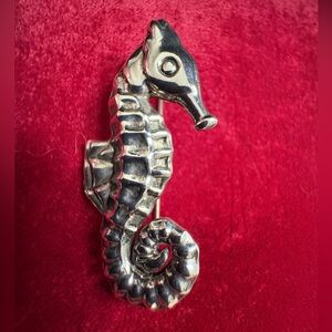 Brooch 925 Sterling Silver Mexico Seahorse Pin